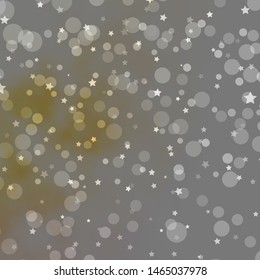 Light Orange vector pattern with circles, stars. Abstract illustration with colorful shapes of circles, stars. Design for textile, fabric, wallpapers.