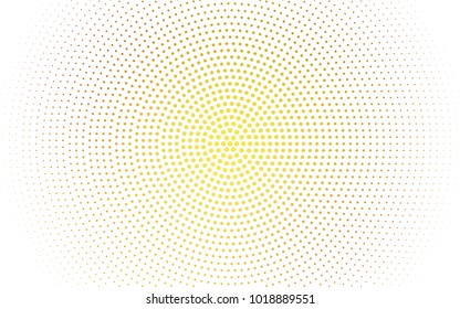 Light Orange vector pattern with colored spheres. Geometric sample of repeating circles on white background in halftone style.