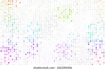 Light Orange vector pattern with colored spheres. Geometric sample of repeating circles on white background in halftone style.