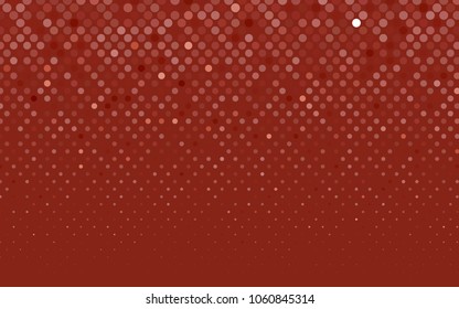 Light Orange vector pattern with colored spheres. Geometric sample of repeating circles on white background in halftone style.