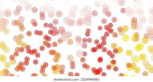 Light orange vector pattern with colored snowflakes. Smart geometrical abstract illustration with ice, snow. Xmas design for business.