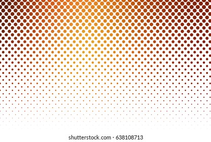 Light Orange vector pattern with colored spheres. Geometric sample of repeating circles on white background in halftone style.