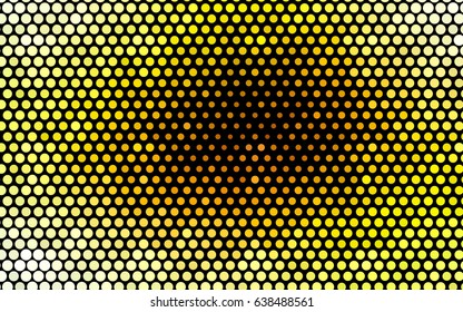 Light Orange vector pattern with colored spheres. Geometric sample of repeating circles on white background in halftone style.