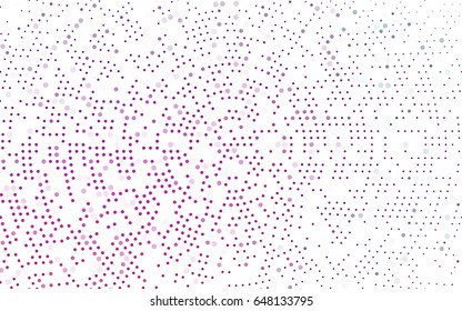 Light Orange vector pattern with colored spheres. Geometric sample of repeating circles on white background in halftone style.