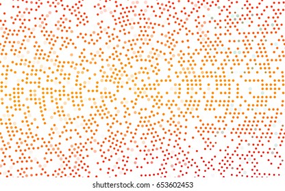 Light Orange vector pattern with colored spheres. Geometric sample of repeating circles on white background in halftone style.