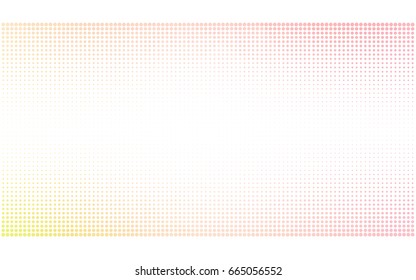 Light Orange vector pattern with colored spheres. Geometric sample of repeating circles on white background in halftone style.