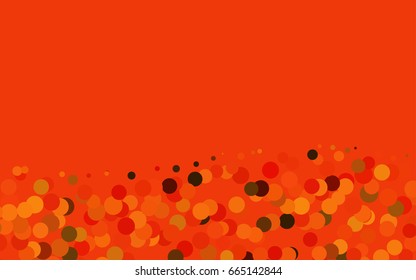 Light Orange vector pattern with colored spheres. Geometric sample of repeating circles on white background in halftone style.