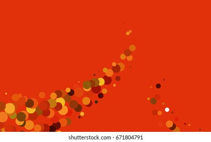 Light Orange vector pattern with colored spheres. Geometric sample of repeating circles on white background in halftone style.