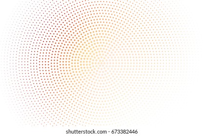 Light Orange vector pattern with colored spheres. Geometric sample of repeating circles on white background in halftone style.