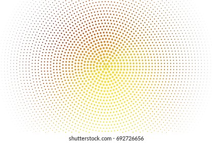 Light Orange vector pattern with colored spheres. Geometric sample of repeating circles on white background in halftone style.