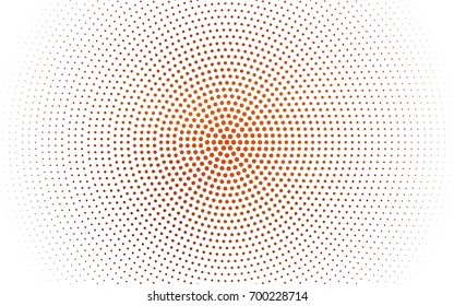 Light Orange vector pattern with colored spheres. Geometric sample of repeating circles on white background in halftone style.