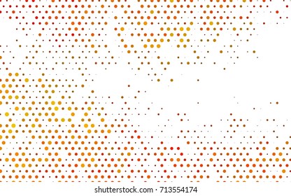 Light Orange vector pattern with colored spheres. Geometric sample of repeating circles on white background in halftone style.