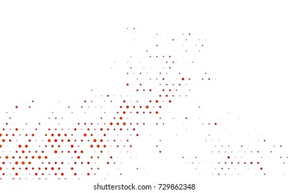 Light Orange vector pattern with colored spheres. Geometric sample of repeating circles on white background in halftone style.
