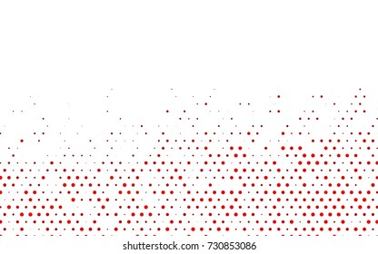 Light Orange vector pattern with colored spheres. Geometric sample of repeating circles on white background in halftone style.