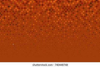 Light Orange vector pattern with colored spheres. Geometric sample of repeating circles on white background in halftone style.