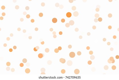 Light Orange vector pattern with colored spheres. Geometric sample of repeating circles on white background in halftone style.