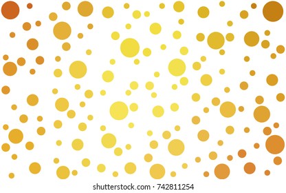 Light Orange vector pattern with colored spheres. Geometric sample of repeating circles on white background in halftone style.