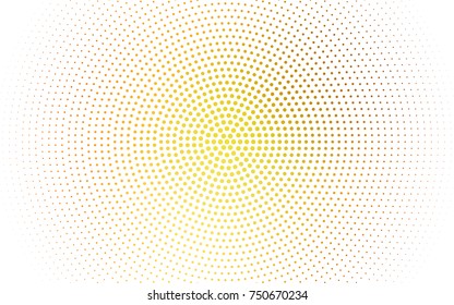 Light Orange vector pattern with colored spheres. Geometric sample of repeating circles on white background in halftone style.