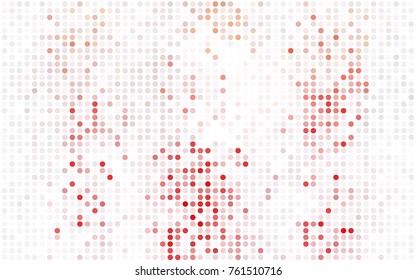 Light Orange vector pattern with colored spheres. Geometric sample of repeating circles on white background in halftone style.