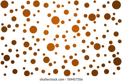 Light Orange vector pattern with colored spheres. Geometric sample of repeating circles on white background in halftone style.