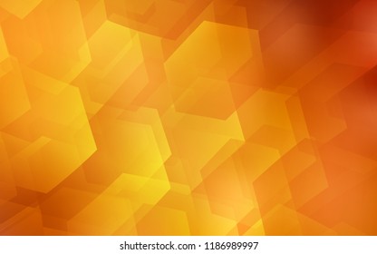 Light Orange vector pattern with colorful hexagons. Glitter abstract illustration in hexagonal style. New template for your brand book.