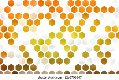 Light Orange vector pattern with colorful hexagons. Glitter abstract illustration in hexagonal style. Pattern for ads, leaflets.