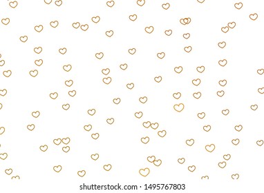 Light Orange vector pattern with colorful hearts. Decorative shining illustration with hearts on abstract template. Design for your business advert of anniversary.