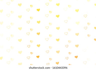 Light Orange vector pattern with colorful hearts. Glitter abstract illustration with colorful hearts in romantic style. Pattern for valentine's ad, booklets.