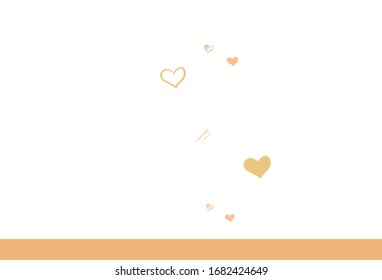 Light Orange vector pattern with colorful hearts. Decorative design with hearts in simple style . Pattern for marriage gifts, congratulations.