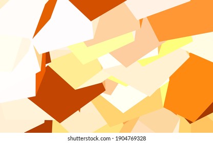 Hellorange Vektormuster mit bunten Hexagons. Illustration mit einer Reihe von bunten Hexagons. Muster für Werbung, Prospekte.