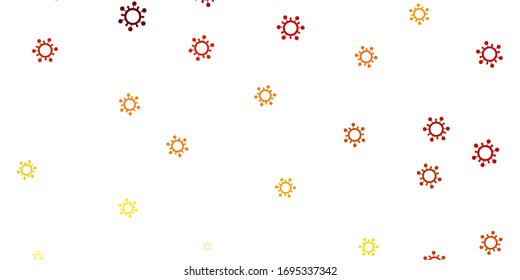 Light orange vector pattern with coronavirus elements. Colorful abstract illustration with gradient medical shapes. Design for biohazard warning.