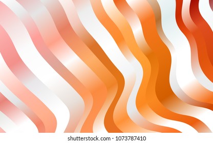 Light Orange vector pattern with curved circles. Shining illustration, which consist of blurred lines, circles. A completely new marble design for your business.