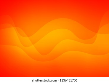 Light Orange vector pattern with curved circles. Shining illustration, which consist of blurred lines, circles. Pattern for your business design.