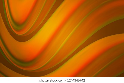 Light Orange vector pattern with curved circles. Shining illustration, which consist of blurred lines, circles. Marble style for your business design.