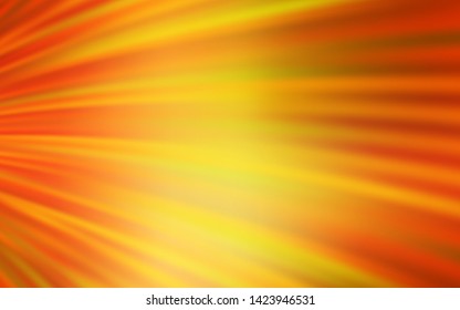 Light Orange vector pattern with curved lines. Glitter abstract illustration with wry lines. Brand new design for your ads, poster, banner.