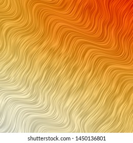 Light Orange vector pattern with curved lines. Illustration in abstract style with gradient curved.  Design for your business promotion.
