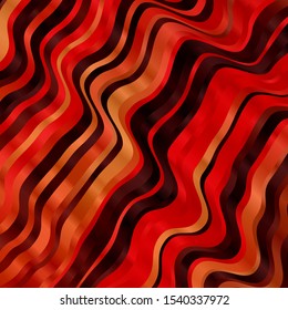 Light Orange vector pattern with curved lines. Bright illustration with gradient circular arcs. Template for cellphones.