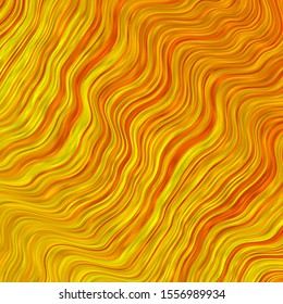 Light Orange vector pattern with curved lines. Colorful geometric sample with gradient curves.  Pattern for booklets, leaflets.