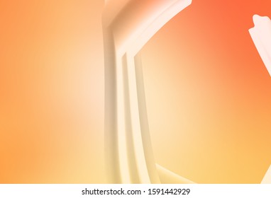 Light Orange vector pattern with curved lines. Creative illustration in halftone style with gradient. The best colorful design for your business.