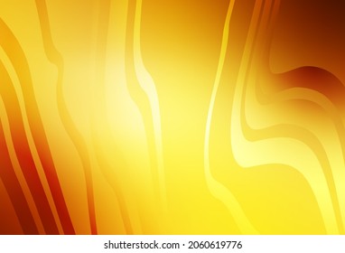 Light Orange vector pattern with curved lines. Colorful geometric sample with gradient lines.  Pattern for your design.