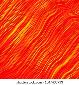 Light Orange vector pattern with curves. Colorful geometric sample with gradient curves.  Pattern for websites, landing pages.