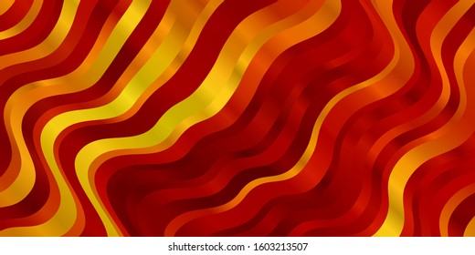 Light Orange vector pattern with curves. Abstract illustration with gradient bows. Pattern for booklets, leaflets.