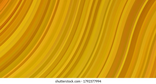 Light Orange vector pattern with curves. Colorful illustration in circular style with lines. Template for your UI design.