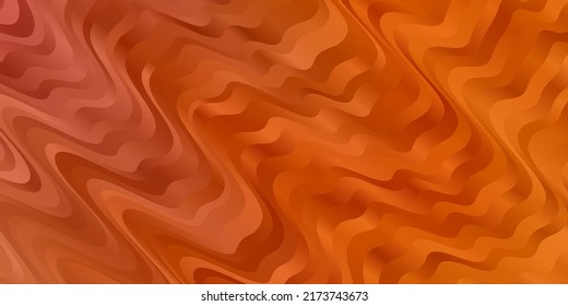 Light Orange vector pattern with curves. Illustration in abstract style with gradient curved.  Best design for your posters, banners.