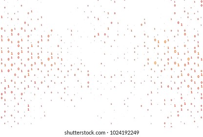 Light Orange vector pattern with Digit symbols. Shining colorful illustration with isolated Digit signs. The pattern can be used for school, grammar websites.
