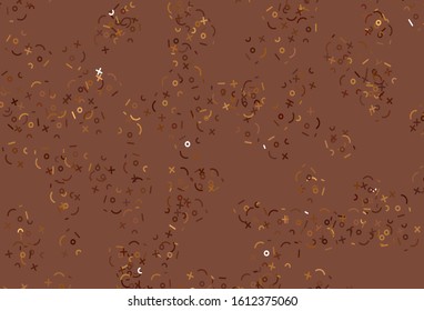Light Orange vector pattern with Digit symbols. Colored mathematic signs with gradient on white background. Pattern for school, grammar websites.
