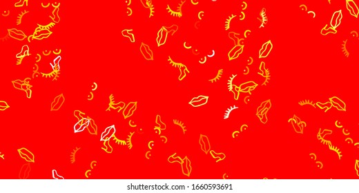 Light Orange vector pattern with feminism elements. Abstract illustration with a depiction of women's power. Best design to show the power of women.