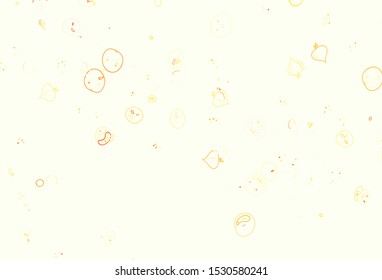 Light Orange vector pattern with fresh ingredients. Decorative illustration with food on abstract template. Pattern for menu of cafes, bars, restaurants.