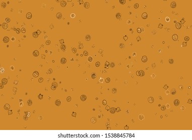 Light Orange vector pattern with fresh ingredients. Glitter abstract sketch with gourmet food. Pattern for ads of breakfast, lunch, dinner.