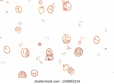 Light Orange vector pattern with fresh ingredients. Glitter abstract sketch with gourmet food. Pattern for menu of cafes, bars, restaurants.